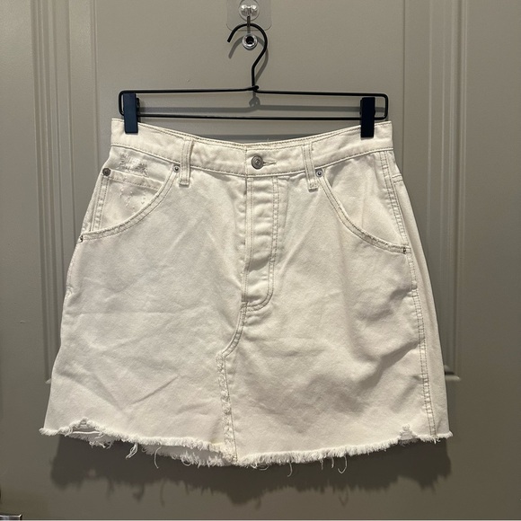 Free People We The Free Denim Skirt White Size 29 - Picture 1 of 7